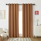 Fcosie 52" Wx84 L Inherent Flame Retardant Curtains - Room Darkening Drapes for School Classroom Dorm Nursing Home Restaurant- Antique Bronze Grommet Top Privacy Window Drapery - Hazel - 2 Panels