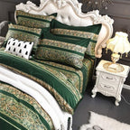 ABREEZE Bohemian Vintage King Size Floral Cotton Bedding Set 3Pcs Duvet Cover Set Boho Green Paisley 100% Egyptian Brushed Cotton Reversible Home Bedding Collection