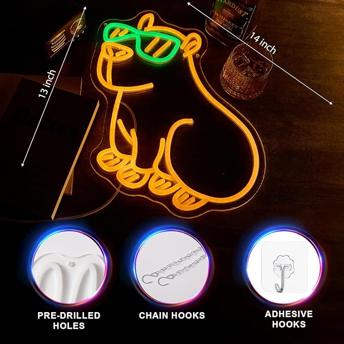 Neon Sign Gamer Funny Neon Signs for Wall Man Cave Decor USB Powered Dimmable Birthday Party Gift Led Signs for Bedroom Wall art Large Neon Lights for Girls or Boys Bedroom