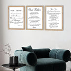 FZMHASLWW Bible Verse Scripture Wall Decor Art 16"×11" Inspirational Quotes Set of 3 Christian Sign Wood Framed Wall Hanging (Wood)