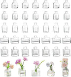 Small Glass Bud Vases for Centerpieces - Hewory 40pcs Clear Sturdy Cute Flower Vases Bulk, Mini Bottle Vase for Wedding Home Decor Birthday Party Events Mother's Day Bridal Shower Gifts Table Decor