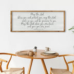 ZZJJHYWGQ Christian Wall Decor Numbers 6:24-26 Bible Verse Catholic Sign 32"×12" for Living Room Religious Scripture Art Christ Jesus Family Large Wooden Framed Home Hanging (Wood)