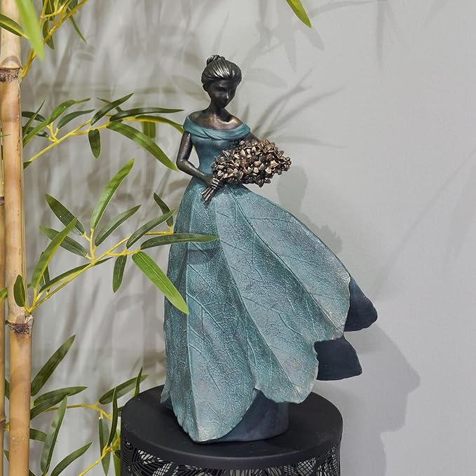 Guichifun Fairy Statue Collection Home Decoration - Leaf Angel Girls Resin Home Garden Patio Decor Memorial Gift for Mom Outside or Inside Outdoor Yard Decorations Figurines 7.5 x 4.5 x 11.5 Inch