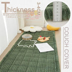 Couch Cover for Dogs Washable, Fuzzy Pet Couch Covers for 3 Cushion Sofa Pet Friendly, Non Slip Sofa Cover (Green, 27.6" x 59"/70 x 150cm)