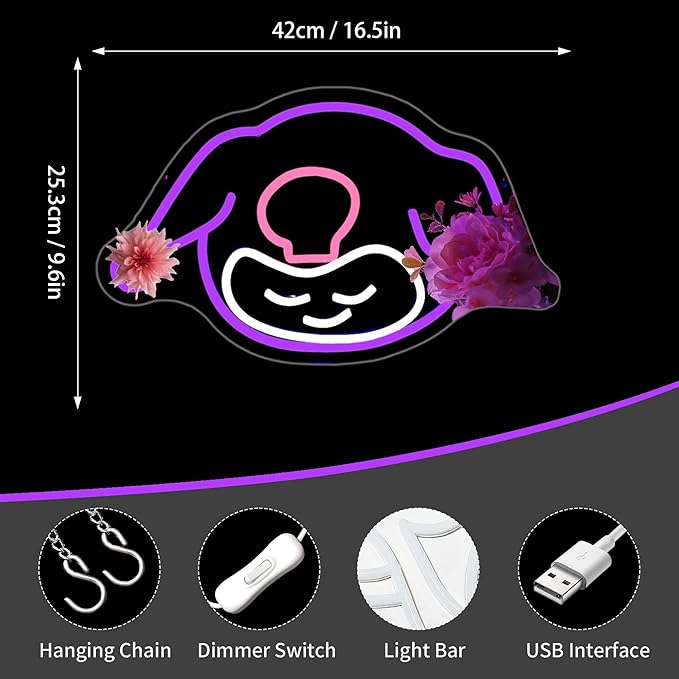 Neon Sign, Neon Signs for Wall Decor Cute Funny LED Signs for Man Cave Game Room Kids Home Decor Bar Beer Sign - USB Powered