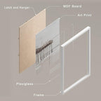 SIGNWIN Framed White Minimalist California Ocean Beach Seashore Pier Wall Art, Set of 4 Landscape Colorful Wall Decor Prints, Nature Wilderness Wall Décor for Living Room, Bedroom - 8"x10" White