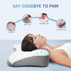 Cervical Pillow for Neck Pain Relief,Memory Foam Ergonomic Neck Support Pillow for Side Back&Stomach Sleepers with Pillowcase,Contour Best Bed Anti-Snoring Pillows for Sleeping