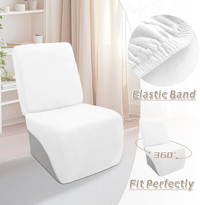 Arfntevss Sectional Recliner Couch Covers Velvet Corner Sectional Sofa Cover for Reclining Couch Stretch Soft L Shape Recliner Slipcover Washable Additional Seat Protector (1 Seat Cover, White)