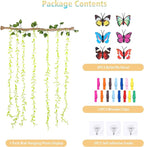 Wall Hanging Photo Display with Artificial Leaves Vines, Macrame Photo Holders, Boho Pictures Organizer for Wall Decoration, with 15 Wood Clips, for Home, Office, Classroom, Party, Wedding