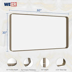 WEER 60x30 Inch Bronze Bathroom Mirror for Vanity, Brushed Bronze Metal Frame Rounded Rectangle Mirror with Tempered Glass, Anti-Rust (Horizontal/Vertical)