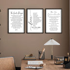FZMHASLWW Scripture Bible Verse Wall Decor Art 16"×11" Set of 3 Christian Sign Wood Framed Wall Hanging (Black