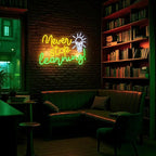 Never Stop Learning Neon Signs for Wall Decor Inspirational Letter Neon Lights Sign USB Powered Dimmable LED Personalized Neon Sign for Office Room, Gym Room, Man Cave, Gamer Room