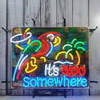 Its 5 O'clock Somewhere Neon Signs Beer Bedroom Sign Glass Neon Signs for Pub Hotel Man Cave Birthday Party Neon Light Art Wall Lights 24 X 20 Inches