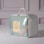 CUDDLE DREAMS Silk Filled Comforter for All Season, Detachable Tencel Duvet Cover for Easy Care, Naturally Breathable (Celadon, King)