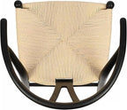 Tomile Solid Wood Wishbone Chair Y Chair Mid-Century Armrest Dining Chair, Hemp Seat (Ash Wood - Black with Natural seat.)