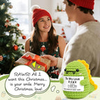 Mini Gifts for Him Her Couples Girlfriend Boyfriend Christmas Birthday Gifts To My Love Handmade Crochet Dinosaur I Love You Gift for Wedding Anniversary Romantic Gift for Women Men Husband Wife