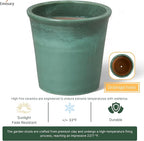 Emissary Round Stoneware Planter (Parent SKU 12012) (Green, 13" D x 12" H)