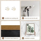 Bwodke Boho Wall Art, Framed Abstract Wall Art, Botanical Canvas Wall Decor, Mid Century Line Leaf Geometric Pictures Set of 3, Minimalist Paintings, for Bedroom Living Room Bathroom 12"x16"