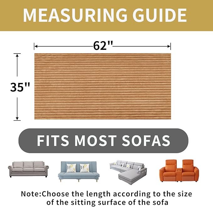 HAOMAIJIA Waterproof Couch Cover for Dogs Washable,Fuzzy Pet Couch Covers for Sofa,Thick Soft Dog Bed Cover Non-Slip Couch Covers for 2 Cushion Couch Sofa Pet Friendly (Khaki, 35" x 62")