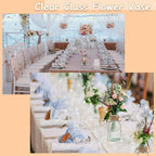 Vintage Glass Vases for Flowers, Set of 3 Clear Vases for Farmhouse Wedding Centerpiece Cylinder Bottle for Reception Table Decoration Home Decor Floral Arrangements