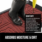 GORILLA GRIP 100% Waterproof All-Season WeatherMax Doormat, US Designed Natural Rubber, Stain and Fade Resistant, Low Profile Indoor Outdoor Door Mats, Easy Clean Patio Mat, 17x29, Burgundy Leaves