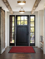 Yimobra Front Door Mat Outdoor Indoor Entrance, 100% Waterproof All-Season All Weather Doormat, Welcome Matt Outside Entry, Non Slip, Low Profile, Heavy Duty Patio Porch Floor Mats,47 x 32,Black Red