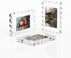 Opps Acrylic Picture Frame 4x6: 3 Pack Magnetic Picture Frames, Cute Wavy Double Sided Photo Frame, Clear Scalloped Picture Frame for Home Decor Display