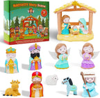 13Pcs Nativity Scene Educational Toy for Kids, Christmas Little Figurines Nativity Set, Reenact Miniature Nativity Figures Christian Toys for Toddler 3 4 5 6 7+ Christmas Birthday Gift
