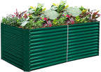 Land Guard 6x3x3ft Rectangular Galvanized Raised Garden Beds, Large-Capacity Metal Planter Box Outdoor, Durable Deep Raised Garden Bed 3ft Tall, Raised Beds for Gardening Vegetables, Forest Green