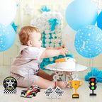 5 Pcs Racing Car Photo Balloon Holder Table Centerpieces Holders Racing Themed Decoration Place Card Holder Photo Clips Holder for Home Birthday Wedding Party Decor