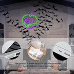 WLHOPE Halloween Neon Sign Dimmable Skull Apple Neon Signs for Wall Decor Halloween Led Lights Decor USB Connectivity Apple Led Lights Light Up Signs for Bedroom Bar Man Cave Club Pub Shops Halloween Party Decoration 12.6x12.6in