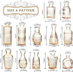 Bud Vases Set of 12,Glass Bud Vases in Bulk,Small Flower Vases for Centerpieces,Mini Vintage Vase for Wedding, Home Table Decor,Christmas,Party Decoration,Gold Amber