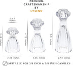 Lysenn Glass Candle Stick Holder Set of 3 – Premium Taper Candle Holders for Romantic Ambiance - Candle Sticks Holder Decor for Special Occasions - Smoke Gray