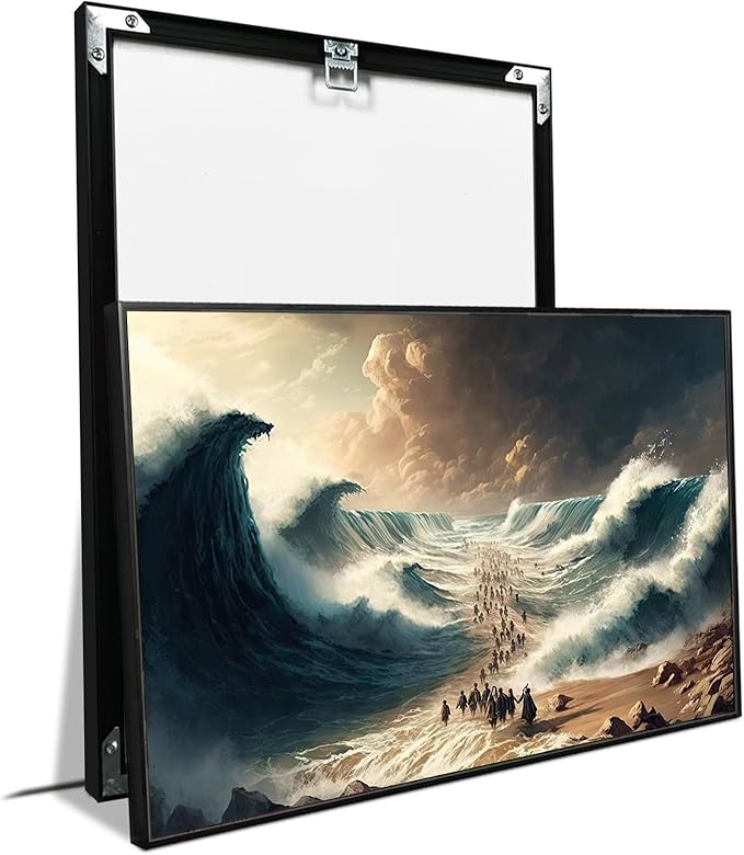 XWNLTEPK Moses Parted Red Sea Figures Jesus Bible Art Modern Poster Jesus Print Art Bible Home Decor Boho Wall Christian Canvas Art Poster