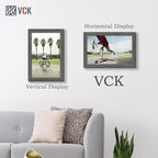 VCK 11x17 Picture Frame 3 Pack, Gray Solid Wood Poster Picture Frame, Exclusive Wood Grain, Wall Mounting Hanging