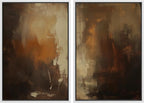 SIGNFORD Framed Canvas Print Wall Art Set Abstract Burnt Sienna and Beige Illustration Modern Art Decorative Nordic Nature for Living Room, Bedroom, Office - 16"x24"x2 White