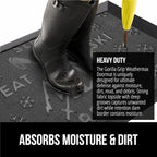 GORILLA GRIP 100% Waterproof All-Season WeatherMax Doormat, US Designed Natural Rubber, Stain and Fade Resistant, Low Profile Indoor Outdoor Door Mats, Easy Clean Patio Mat, 17x29, Graphite Skiing