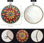 Colorful Geometric Mandala Framed Round Wall Decor Canvas Wall Art Hanging Prints Artwork for Home Office Kitchen Nursery Bedroom Living Room Porch Garden Birthday Decorations 10.2X10.2 Inch