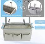 Bedside Storage Caddy/Bedside Hanging Storage Bag for Headboards Bunk Beds Dorm Rooms Book Phone Magazine Holder (New Grey)