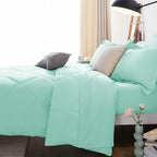 CozyLux Queen Comforter Set Mint Green - Bed in a Bag Queen Size 7 Pieces, Luxury Soft Bed Set for All Seasons, Bedding Set with Down Alternative Comforter, Sheets, Pillowcases & Shams