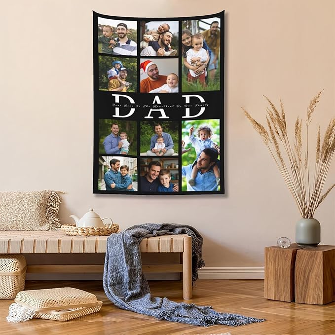 Custom Tapestry For Wall Bedroom Custom Backdrop Personalized Image Text Photo Customized Funny Tapestry Banners And Signs Dad's Day vertical Tapestrys