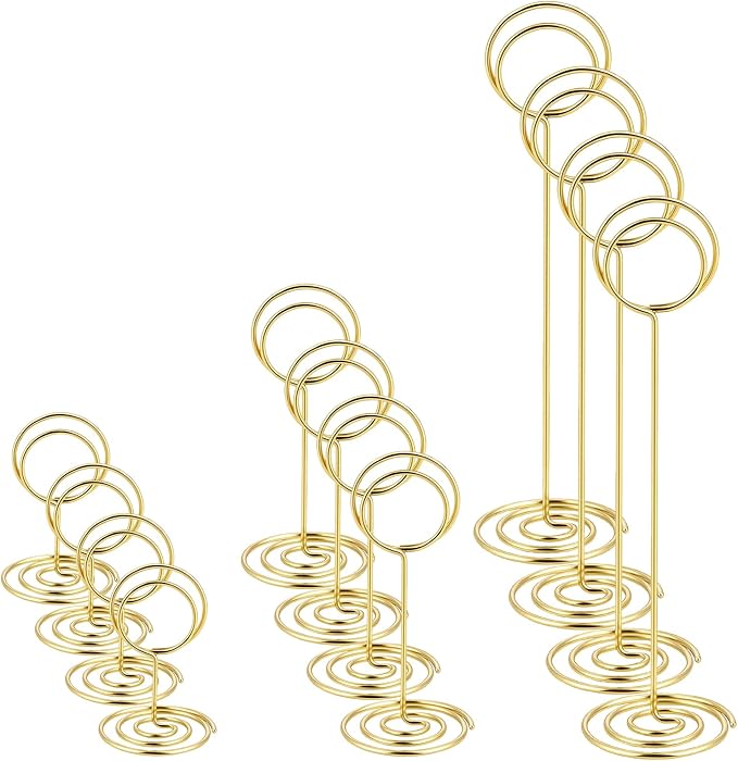 36PCS Table Number Holders 3 Size Place Card Holder Wire Picture Photo Table Sign Stand Name Numbers Menu Memo Note Clips for Centerpieces Wedding Anniversary Reception Birthday Party