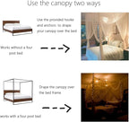 Bed Canopy, Canopy Bed Curtains Bed Drapes for Full Queen King Size Bed Mosquito Net Bed Canopy Curtains for Patio Indoor Outdoor Gothic Room Decor Screen Netting Canopy Curtains Blcak