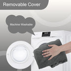 MeMoreCool Square Stuffed Pouf Ottoman Foot Rest, Floor Pouf Foot Stool with Foam Chunk Filling, Soft Stuffed Ottoman Footrest for Living Room, Dark Grey