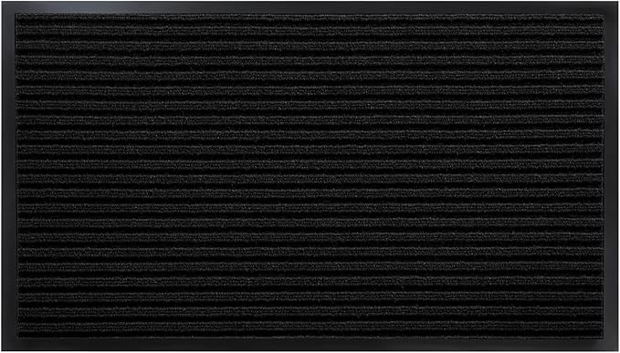 Yimobra Front Door Mat Outdoor Indoor Entrance, 100% Waterproof All-Season All Weather Doormat, Welcome Matt Outside Entry, Non Slip, Low Profile, Heavy Duty Patio Porch Floor Mats,36 x 24,Black