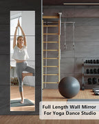 Full Length Wall Mirror Tiles, 12'' x 12'' x 4PCS, Acrylic Unbreakable Full Body Mirror for Bedroom Squares Shatterproof Mirror Sheets Wall Mounted for Home Gym Door Plexiglass Mirrors Safe for Kids