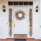 Artgar Front Door Wreath 24 Inch Spring/Summer Wreaths for Front Door, Front Door Wreaths for All Seasons for Indoor Outdoor Home Office Wall Window Wedding Farmhouse Decor (Red&Orange&Purple)