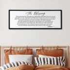 The Blessing Christian Song Lyrics Wall Decor 32"×12" Bible Verse May The Lord Bless You Scripture Wall Art Sign (Black)