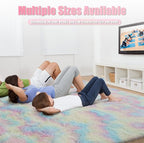 9x12 Fluffy Area Rugs for Living Room,Large Fuzzy Shag Area Rug for Bedroom,Soft Non-Shedding Indoor Plush Carpet for Kids Bedroom Nursery Home Decor,Rainbow