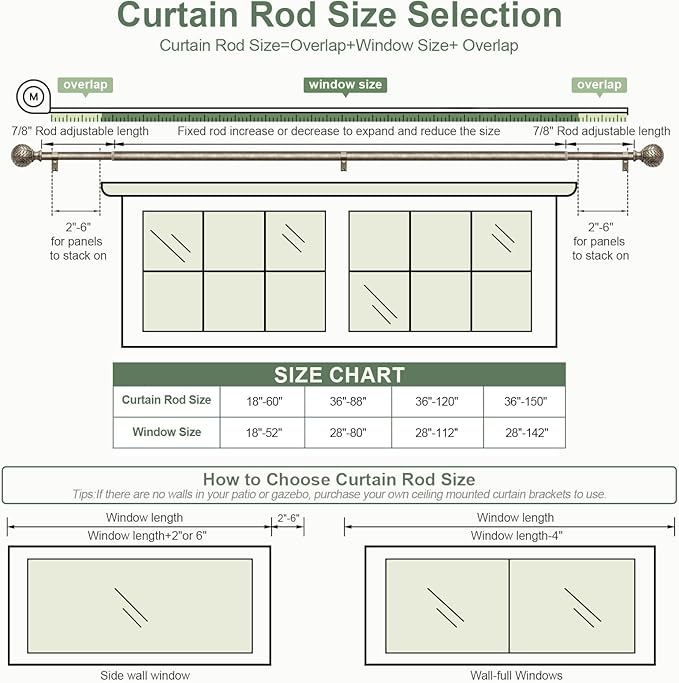 2 Pack Silver Curtain Rods for Windows 48 to 84 Inch,1'' Diameter Drapery Rods with Leaf Pattern Finials,Boho Adjustable Heavy Duty Curtain Rods Set,36-88'',Retro Silver